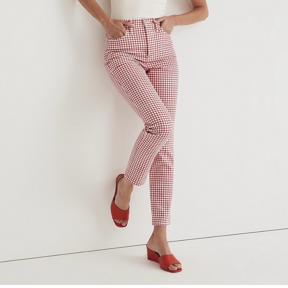 Madewell	
the perfect vintage jean in gingham check size 27
